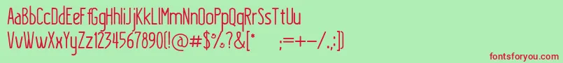 KraftstoffRegular Font – Red Fonts on Green Background