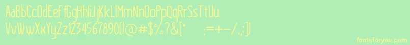 KraftstoffRegular Font – Yellow Fonts on Green Background