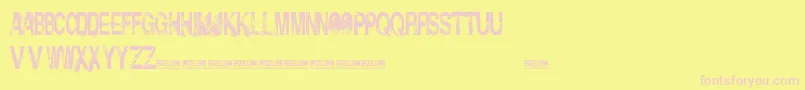 InsolentBastards-fontti – vaaleanpunaiset fontit keltaisella taustalla