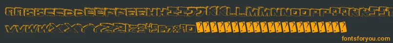 フォントDurhshapes – 黒い背景にオレンジの文字