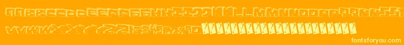 Durhshapes Font – Yellow Fonts on Orange Background