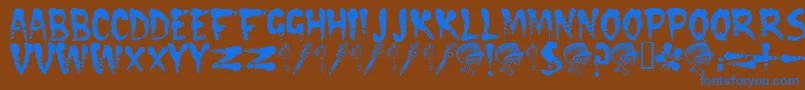 Cramps ffy Font – Blue Fonts on Brown Background