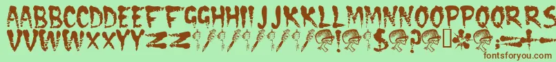 Cramps ffy Font – Brown Fonts on Green Background