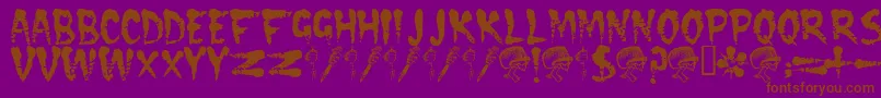 Cramps ffy Font – Brown Fonts on Purple Background