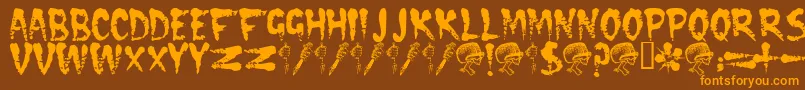 Cramps ffy Font – Orange Fonts on Brown Background