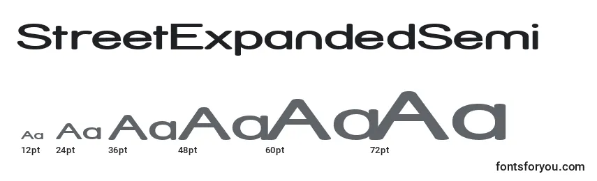 StreetExpandedSemi Font Sizes