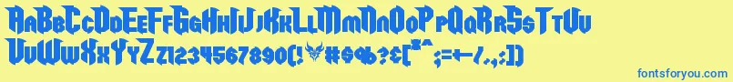 RazorclawBold Font – Blue Fonts on Yellow Background