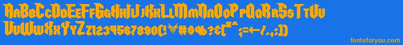 RazorclawBold Font – Orange Fonts on Blue Background