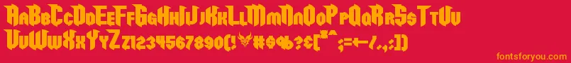 フォントRazorclawBold – 赤い背景にオレンジの文字