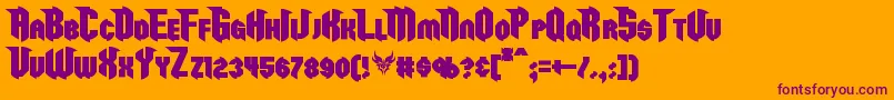 RazorclawBold Font – Purple Fonts on Orange Background