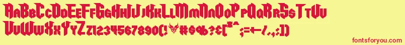 RazorclawBold Font – Red Fonts on Yellow Background