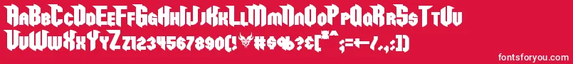 フォントRazorclawBold – 赤い背景に白い文字