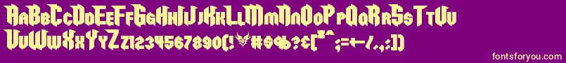 RazorclawBold Font – Yellow Fonts on Purple Background