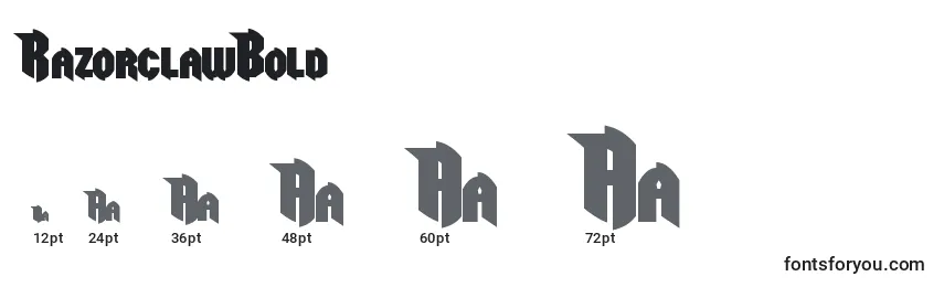 RazorclawBold Font Sizes