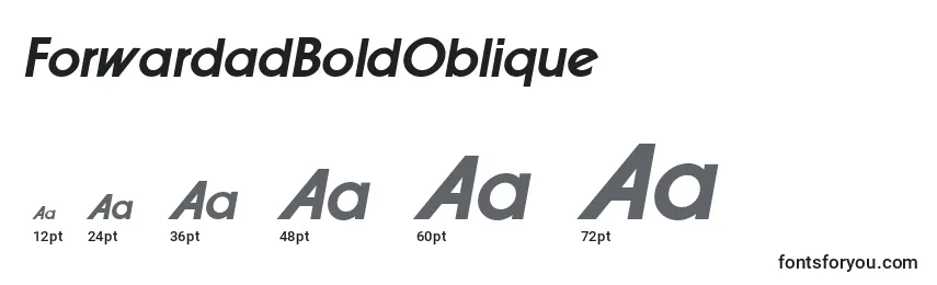 Размеры шрифта ForwardadBoldOblique