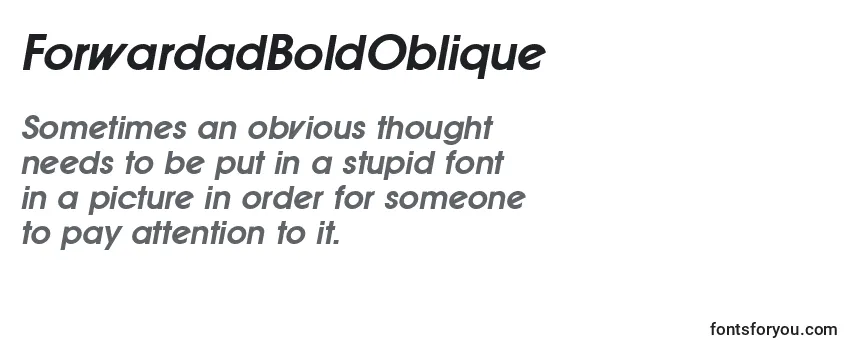 Review of the ForwardadBoldOblique Font