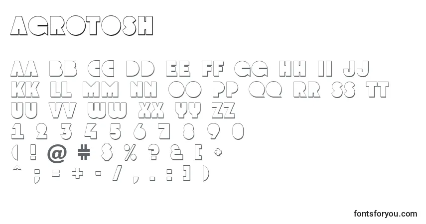 Schriftart AGrotosh – Alphabet, Zahlen, spezielle Symbole