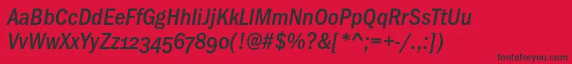 FranklingothicmedicondoscItalic Font – Black Fonts on Red Background