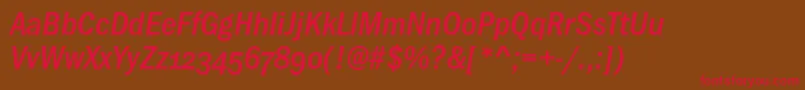 FranklingothicmedicondoscItalic Font – Red Fonts on Brown Background