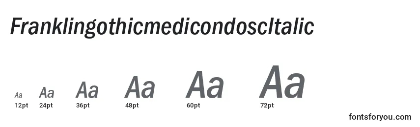 Размеры шрифта FranklingothicmedicondoscItalic