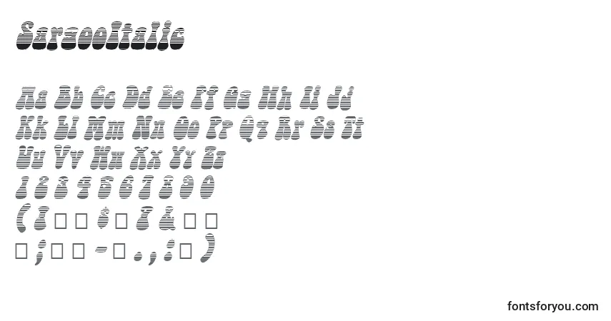 SargooItalicフォント–アルファベット、数字、特殊文字