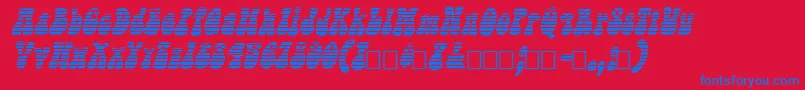 フォントSargooItalic – 赤い背景に青い文字