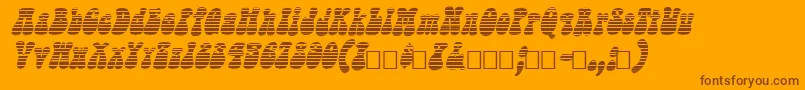 SargooItalic-Schriftart – Braune Schriften auf orangefarbenem Hintergrund