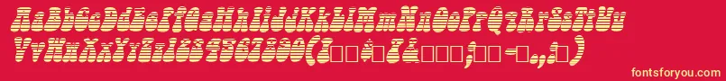 フォントSargooItalic – 黄色の文字、赤い背景