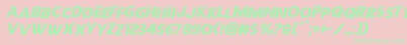 Redundeadstaggeredital Font – Green Fonts on Pink Background