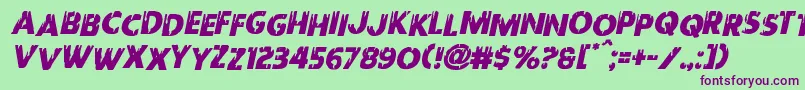 Redundeadstaggeredital Font – Purple Fonts on Green Background