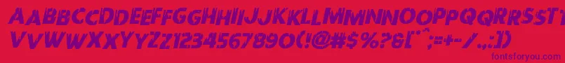 Redundeadstaggeredital Font – Purple Fonts on Red Background