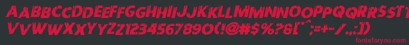 Redundeadstaggeredital Font – Red Fonts on Black Background