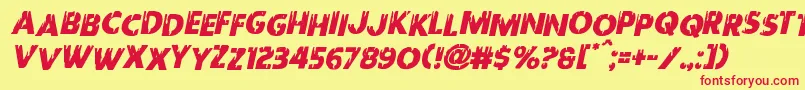 Redundeadstaggeredital Font – Red Fonts on Yellow Background