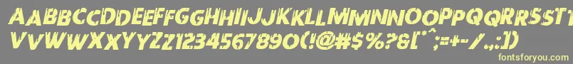 Redundeadstaggeredital Font – Yellow Fonts on Gray Background