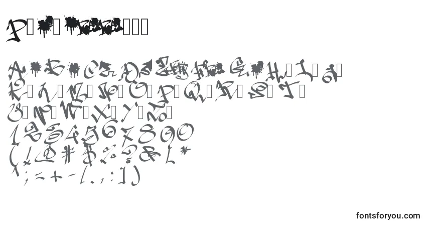 Schriftart Pwgraffiti – Alphabet, Zahlen, spezielle Symbole
