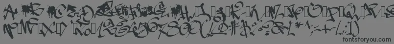 Czcionka Pwgraffiti – czarne czcionki na szarym tle