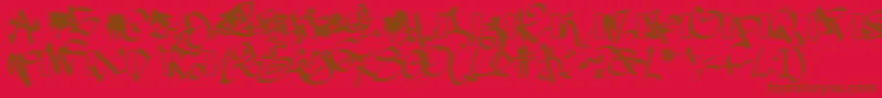 Шрифт Pwgraffiti – коричневые шрифты на красном фоне