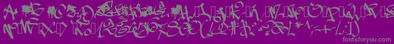Pwgraffiti Font – Gray Fonts on Purple Background
