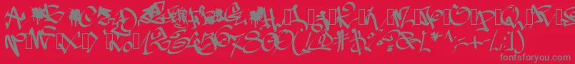 フォントPwgraffiti – 赤い背景に灰色の文字