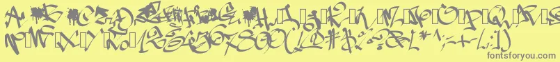 Police Pwgraffiti – polices grises sur fond jaune