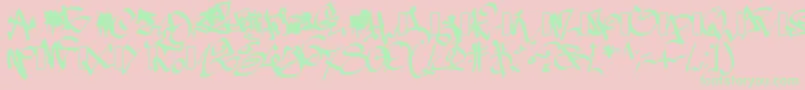 Pwgraffiti Font – Green Fonts on Pink Background