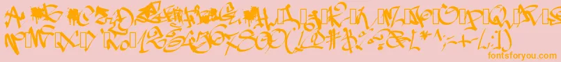 Pwgraffiti Font – Orange Fonts on Pink Background