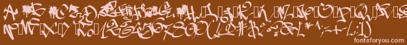 Pwgraffiti Font – Pink Fonts on Brown Background