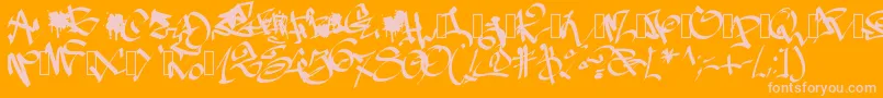 Pwgraffiti Font – Pink Fonts on Orange Background