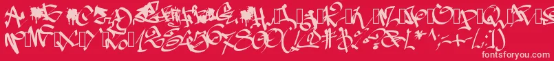 フォントPwgraffiti – 赤い背景にピンクのフォント