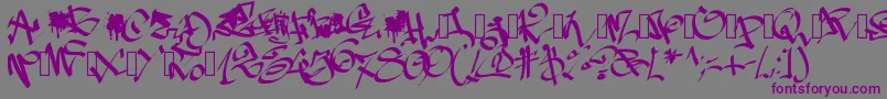フォントPwgraffiti – 紫色のフォント、灰色の背景