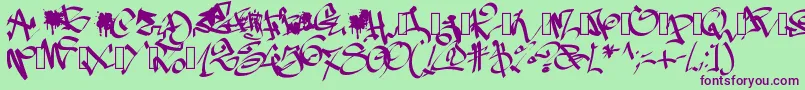 Pwgraffiti Font – Purple Fonts on Green Background