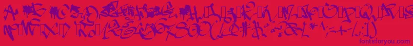 Pwgraffiti Font – Purple Fonts on Red Background
