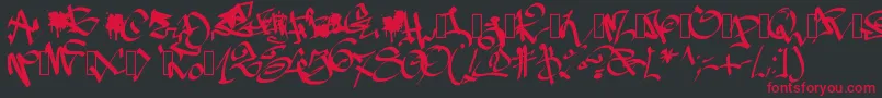 Pwgraffiti Font – Red Fonts on Black Background