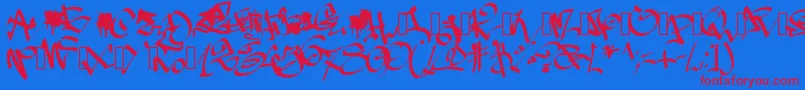 Pwgraffiti Font – Red Fonts on Blue Background